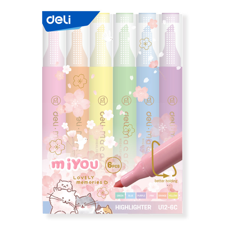 TEXTMARKER SET 6 SLIM MIYOU MACARONS DELI TEXTMARKER SET 6 SLIM MIYOU MACARONS DELI